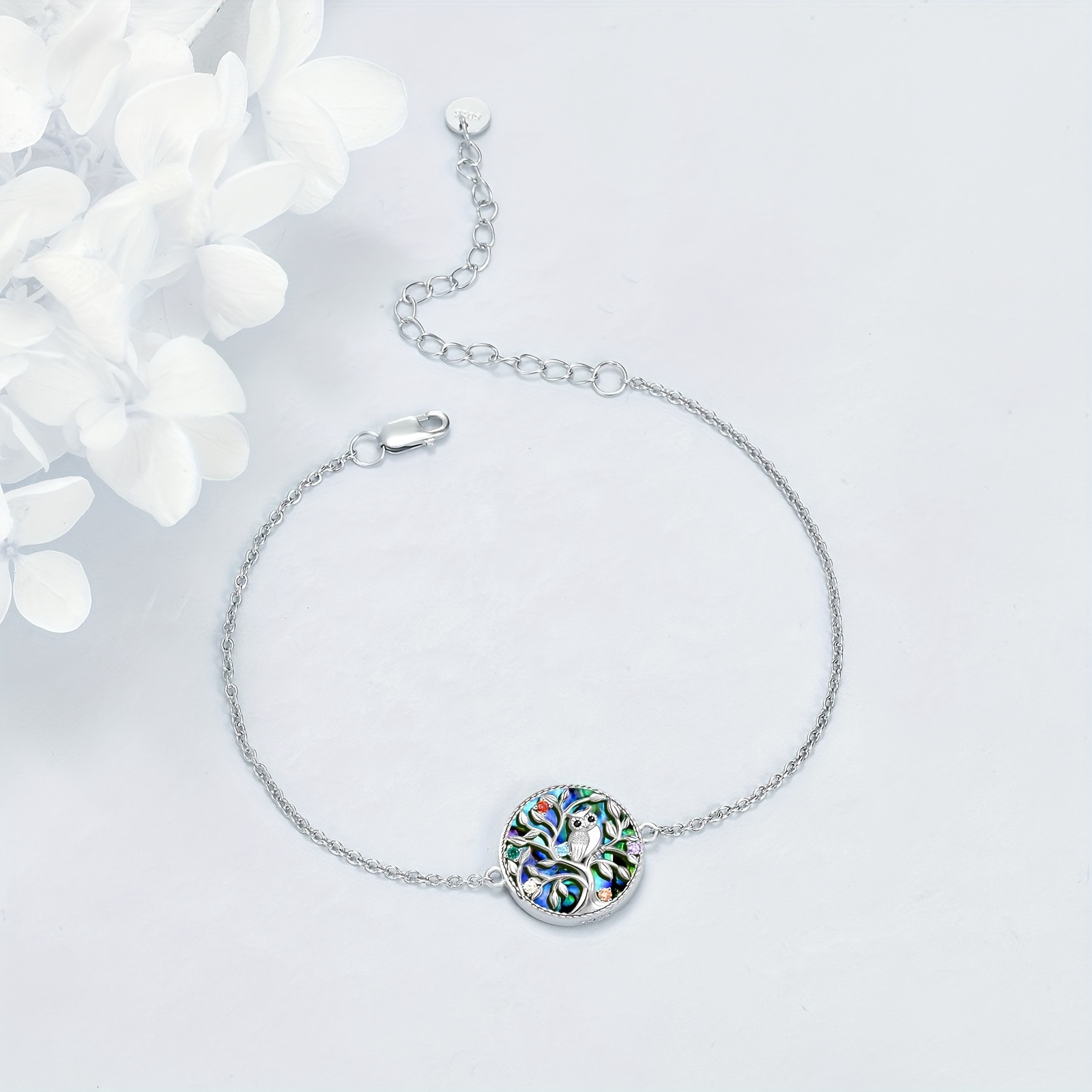 Tree Of Life Owl Bracelet Sterling Silver
